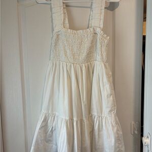 Abercrombie & Fitch White Smocked Tiered Dress